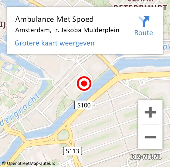 Locatie op kaart van de 112 melding: Ambulance Met Spoed Naar Amsterdam, Ir. Jakoba Mulderplein op 17 mei 2024 18:19