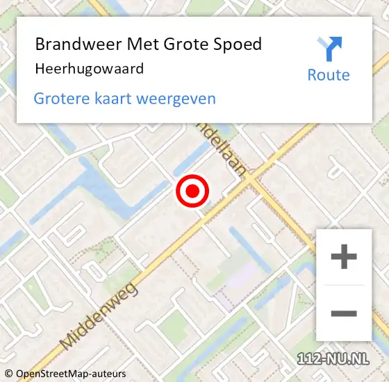 Locatie op kaart van de 112 melding: Brandweer Met Grote Spoed Naar Heerhugowaard op 17 mei 2024 18:24