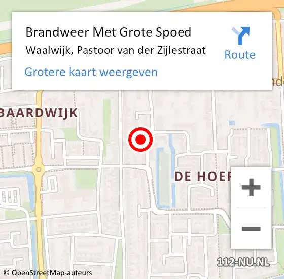 Locatie op kaart van de 112 melding: Brandweer Met Grote Spoed Naar Waalwijk, Pastoor van der Zijlestraat op 17 mei 2024 18:48