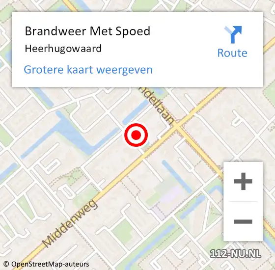 Locatie op kaart van de 112 melding: Brandweer Met Spoed Naar Heerhugowaard op 17 mei 2024 18:57