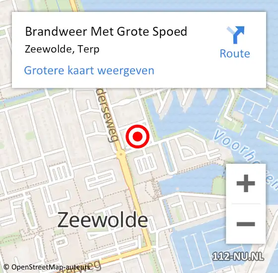 Locatie op kaart van de 112 melding: Brandweer Met Grote Spoed Naar Zeewolde, Terp op 17 mei 2024 18:58