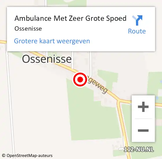 Locatie op kaart van de 112 melding: Ambulance Met Zeer Grote Spoed Naar Ossenisse op 17 mei 2024 19:07
