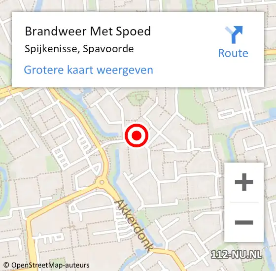 Locatie op kaart van de 112 melding: Brandweer Met Spoed Naar Spijkenisse, Spavoorde op 17 mei 2024 19:23