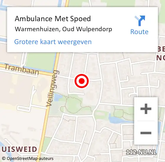 Locatie op kaart van de 112 melding: Ambulance Met Spoed Naar Warmenhuizen, Oud Wulpendorp op 17 mei 2024 19:31