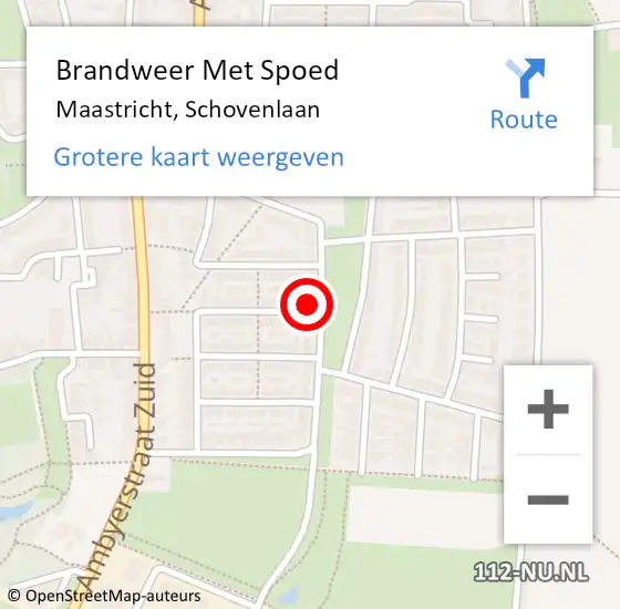 Locatie op kaart van de 112 melding: Brandweer Met Spoed Naar Maastricht, Schovenlaan op 17 mei 2024 19:55