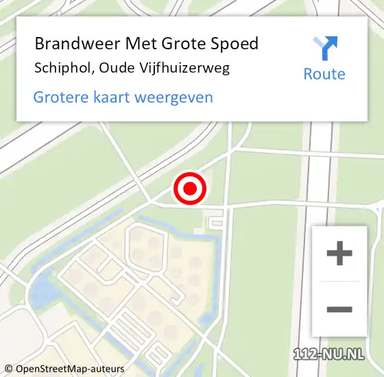 Locatie op kaart van de 112 melding: Brandweer Met Grote Spoed Naar Schiphol, Oude Vijfhuizerweg op 17 mei 2024 19:59