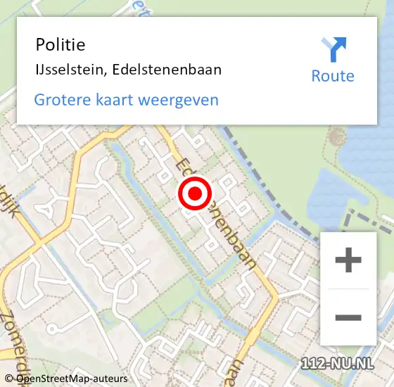 Locatie op kaart van de 112 melding: Politie IJsselstein, Edelstenenbaan op 17 mei 2024 20:07