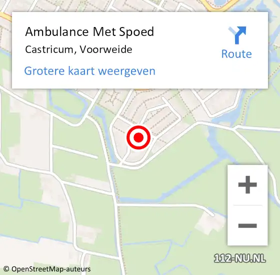 Locatie op kaart van de 112 melding: Ambulance Met Spoed Naar Castricum, Voorweide op 17 mei 2024 20:42