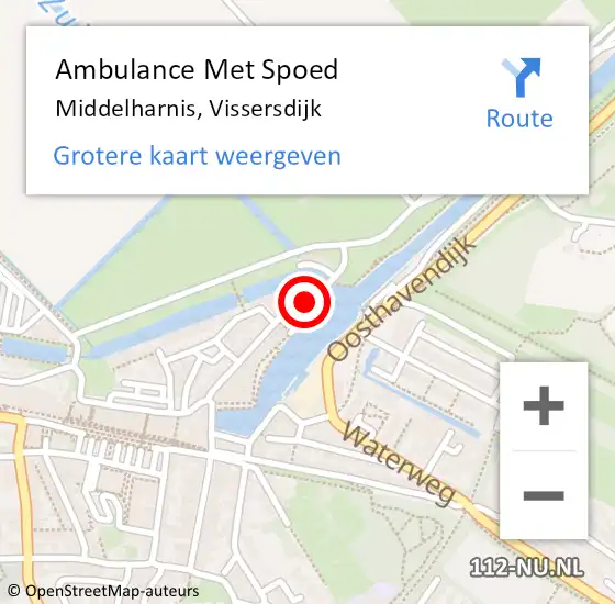 Locatie op kaart van de 112 melding: Ambulance Met Spoed Naar Middelharnis, Vissersdijk op 17 mei 2024 20:54