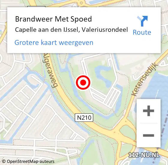Locatie op kaart van de 112 melding: Brandweer Met Spoed Naar Capelle aan den IJssel, Valeriusrondeel op 17 mei 2024 21:07