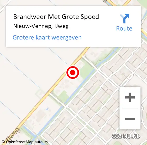 Locatie op kaart van de 112 melding: Brandweer Met Grote Spoed Naar Nieuw-Vennep, IJweg op 17 mei 2024 21:18