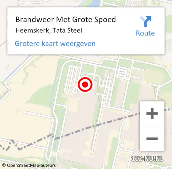 Locatie op kaart van de 112 melding: Brandweer Met Grote Spoed Naar Heemskerk, Tata Steel op 17 mei 2024 21:18