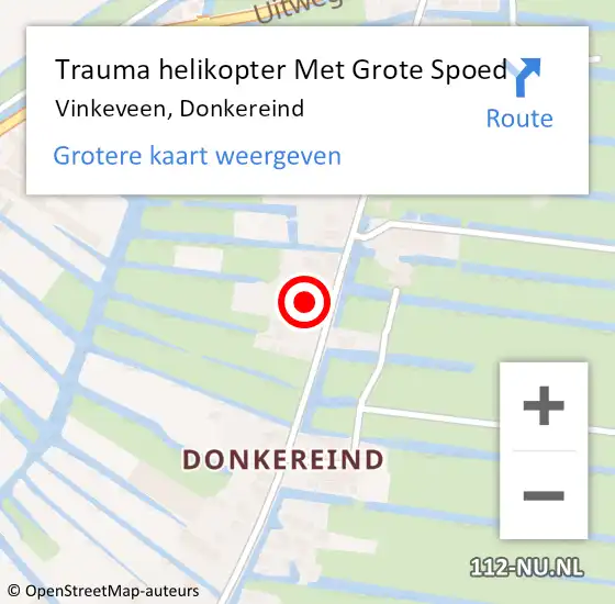 Locatie op kaart van de 112 melding: Trauma helikopter Met Grote Spoed Naar Vinkeveen, Donkereind op 17 mei 2024 21:18