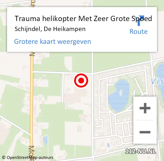 Locatie op kaart van de 112 melding: Trauma helikopter Met Zeer Grote Spoed Naar Schijndel, De Heikampen op 17 mei 2024 22:06