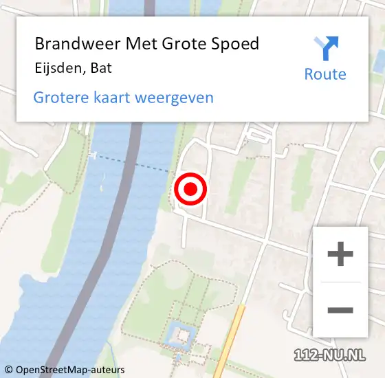 Locatie op kaart van de 112 melding: Brandweer Met Grote Spoed Naar Eijsden, Bat op 17 mei 2024 23:22