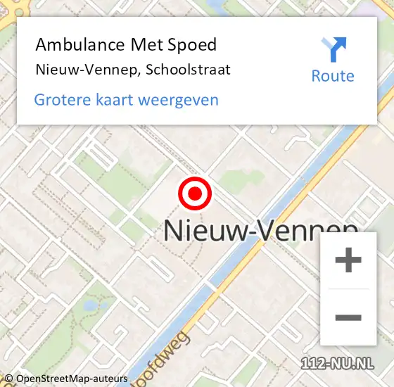 Locatie op kaart van de 112 melding: Ambulance Met Spoed Naar Nieuw-Vennep, Schoolstraat op 18 mei 2024 01:28
