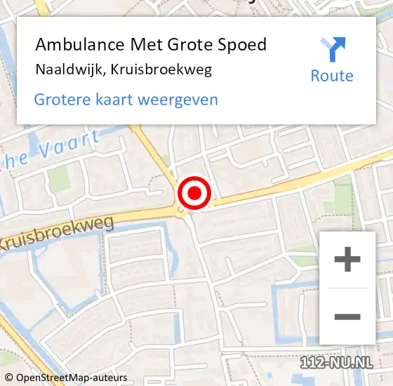 Locatie op kaart van de 112 melding: Ambulance Met Grote Spoed Naar Naaldwijk, Kruisbroekweg op 18 mei 2024 01:52