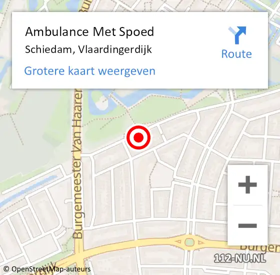 Locatie op kaart van de 112 melding: Ambulance Met Spoed Naar Schiedam, Vlaardingerdijk op 18 mei 2024 01:58