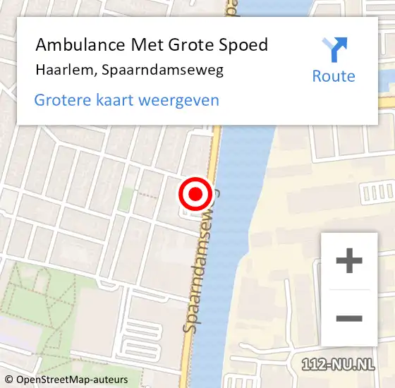 Locatie op kaart van de 112 melding: Ambulance Met Grote Spoed Naar Haarlem, Spaarndamseweg op 18 mei 2024 02:01