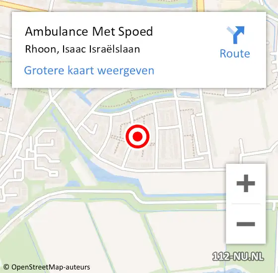 Locatie op kaart van de 112 melding: Ambulance Met Spoed Naar Rhoon, Isaac Israëlslaan op 18 mei 2024 02:04