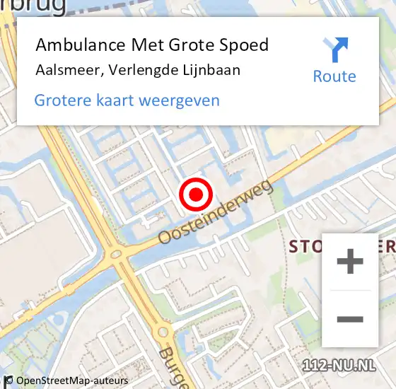 Locatie op kaart van de 112 melding: Ambulance Met Grote Spoed Naar Aalsmeer, Verlengde Lijnbaan op 18 mei 2024 02:06