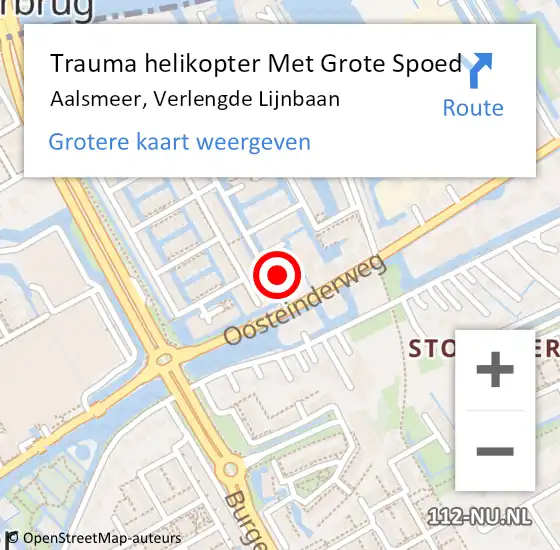Locatie op kaart van de 112 melding: Trauma helikopter Met Grote Spoed Naar Aalsmeer, Verlengde Lijnbaan op 18 mei 2024 02:07