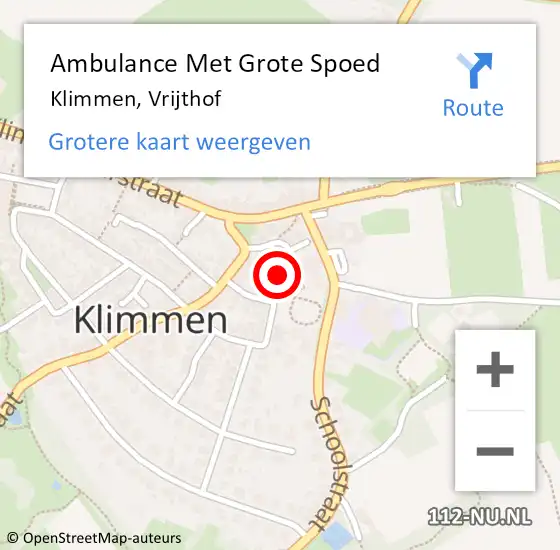 Locatie op kaart van de 112 melding: Ambulance Met Grote Spoed Naar Klimmen, Vrijthof op 6 oktober 2014 11:36