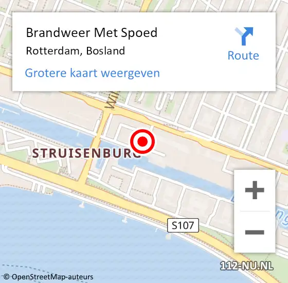 Locatie op kaart van de 112 melding: Brandweer Met Spoed Naar Rotterdam, Bosland op 18 mei 2024 02:35