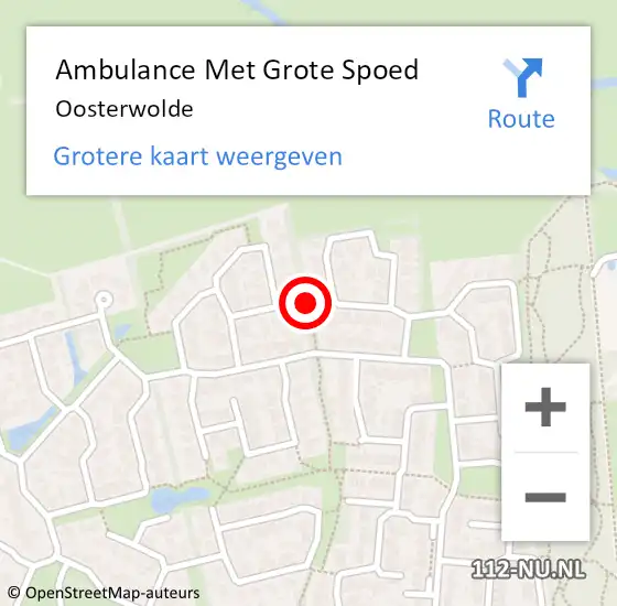 Locatie op kaart van de 112 melding: Ambulance Met Grote Spoed Naar Oosterwolde op 18 mei 2024 02:44
