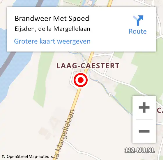 Locatie op kaart van de 112 melding: Brandweer Met Spoed Naar Eijsden, de la Margellelaan op 18 mei 2024 03:10