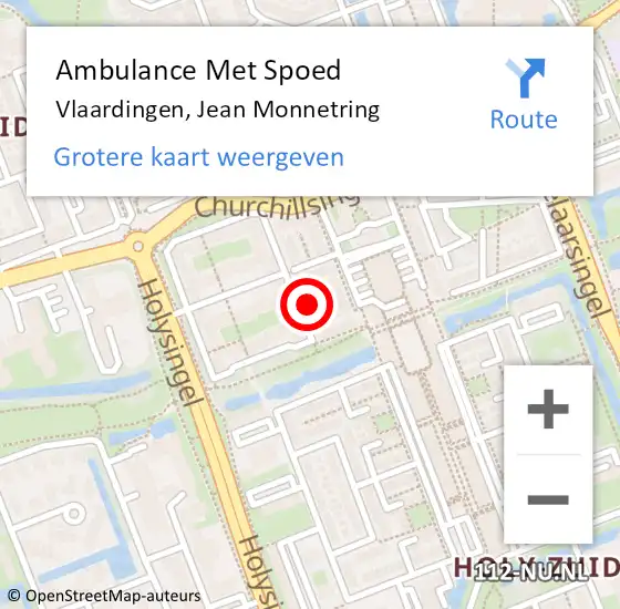 Locatie op kaart van de 112 melding: Ambulance Met Spoed Naar Vlaardingen, Jean Monnetring op 18 mei 2024 04:10