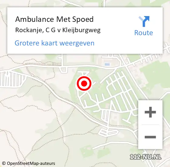 Locatie op kaart van de 112 melding: Ambulance Met Spoed Naar Rockanje, C G v Kleijburgweg op 18 mei 2024 06:08