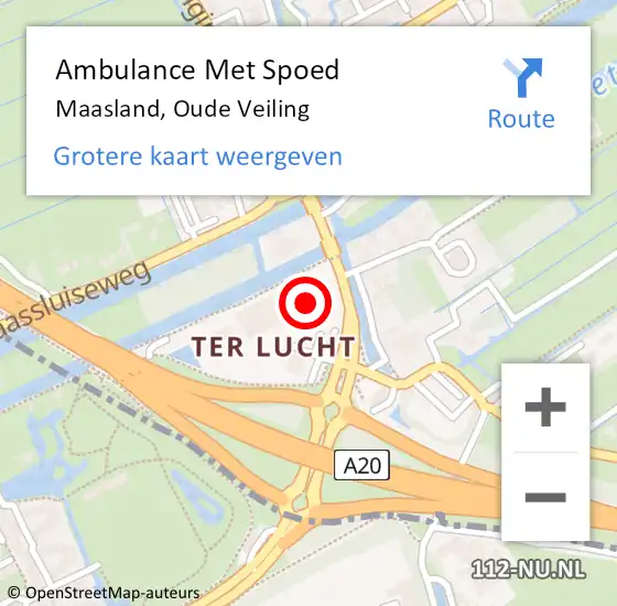 Locatie op kaart van de 112 melding: Ambulance Met Spoed Naar Maasland, Oude Veiling op 18 mei 2024 06:37