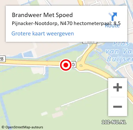 Locatie op kaart van de 112 melding: Brandweer Met Spoed Naar Pijnacker-Nootdorp, N470 hectometerpaal: 8,5 op 18 mei 2024 06:53