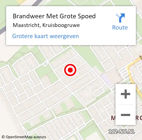 Locatie op kaart van de 112 melding: Brandweer Met Grote Spoed Naar Maastricht, Kruisboogruwe op 18 mei 2024 07:40