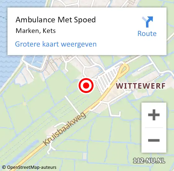Locatie op kaart van de 112 melding: Ambulance Met Spoed Naar Marken, Kets op 18 mei 2024 09:13