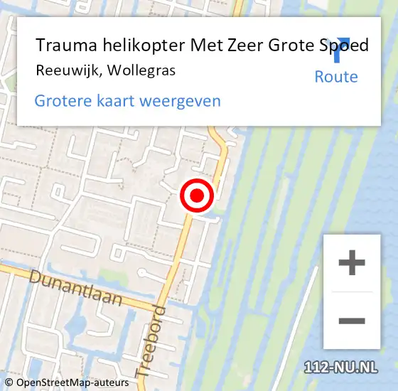 Locatie op kaart van de 112 melding: Trauma helikopter Met Zeer Grote Spoed Naar Reeuwijk, Wollegras op 18 mei 2024 09:18
