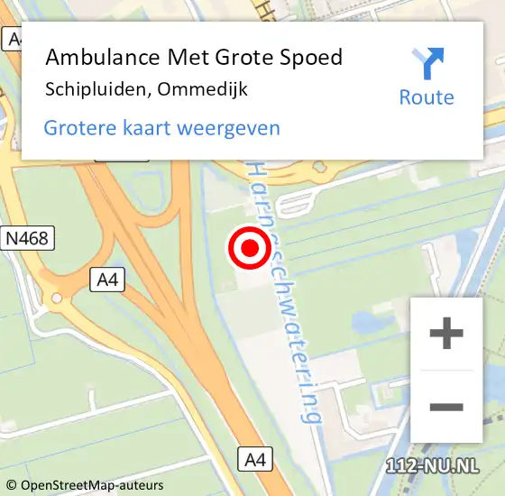 Locatie op kaart van de 112 melding: Ambulance Met Grote Spoed Naar Schipluiden, Ommedijk op 18 mei 2024 09:47