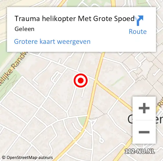 Locatie op kaart van de 112 melding: Trauma helikopter Met Grote Spoed Naar Geleen op 18 mei 2024 10:14