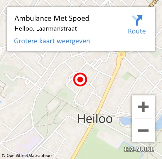 Locatie op kaart van de 112 melding: Ambulance Met Spoed Naar Heiloo, Laarmanstraat op 18 mei 2024 10:16