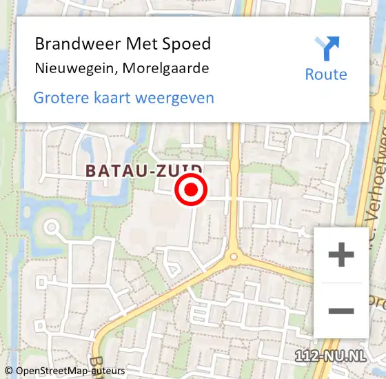 Locatie op kaart van de 112 melding: Brandweer Met Spoed Naar Nieuwegein, Morelgaarde op 18 mei 2024 10:23