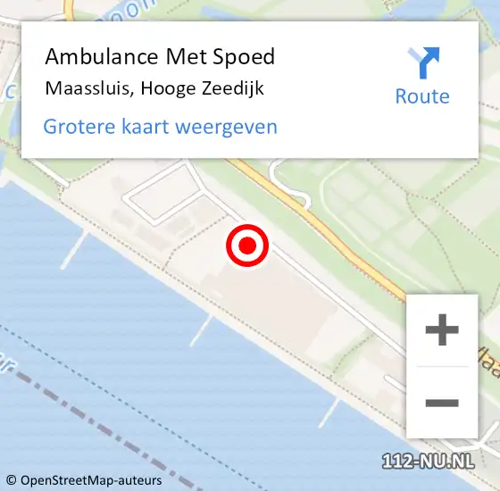 Locatie op kaart van de 112 melding: Ambulance Met Spoed Naar Maassluis, Hooge Zeedijk op 18 mei 2024 10:52
