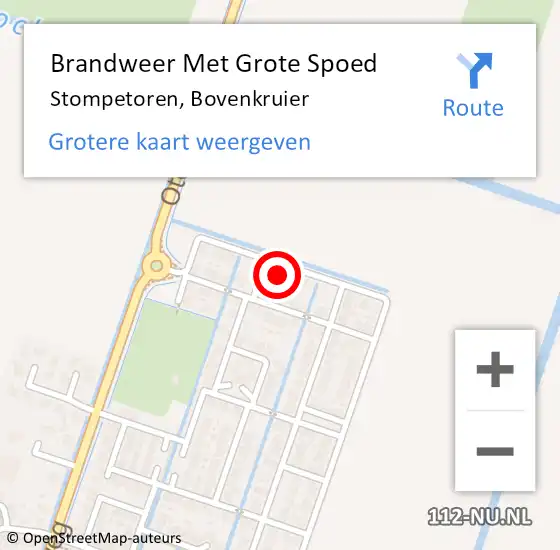 Locatie op kaart van de 112 melding: Brandweer Met Grote Spoed Naar Stompetoren, Bovenkruier op 18 mei 2024 11:03