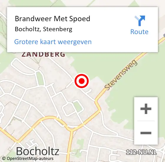 Locatie op kaart van de 112 melding: Brandweer Met Spoed Naar Bocholtz, Steenberg op 18 mei 2024 11:08