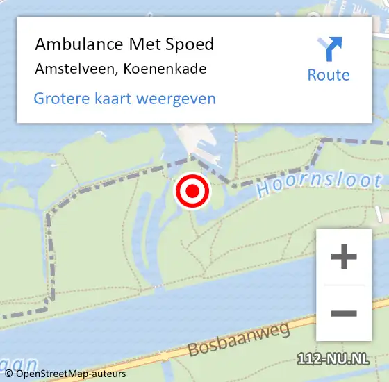 Locatie op kaart van de 112 melding: Ambulance Met Spoed Naar Amstelveen, Koenenkade op 18 mei 2024 11:31