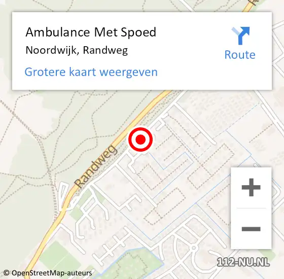 Locatie op kaart van de 112 melding: Ambulance Met Spoed Naar Noordwijk, Randweg op 18 mei 2024 11:35