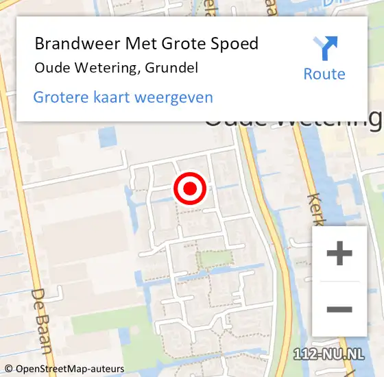 Locatie op kaart van de 112 melding: Brandweer Met Grote Spoed Naar Oude Wetering, Grundel op 18 mei 2024 11:38