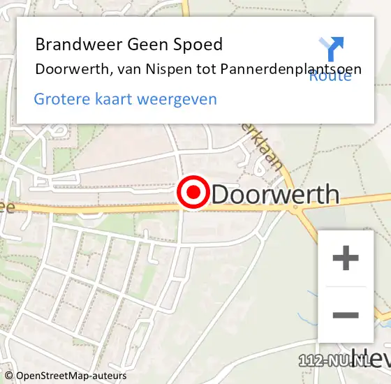 Locatie op kaart van de 112 melding: Brandweer Geen Spoed Naar Doorwerth, van Nispen tot Pannerdenplantsoen op 18 mei 2024 12:22