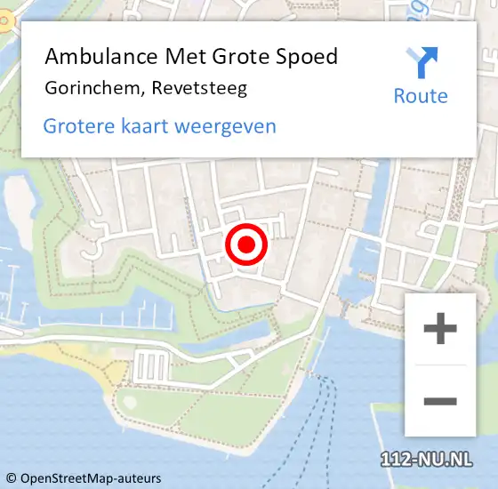 Locatie op kaart van de 112 melding: Ambulance Met Grote Spoed Naar Gorinchem, Revetsteeg op 18 mei 2024 12:28