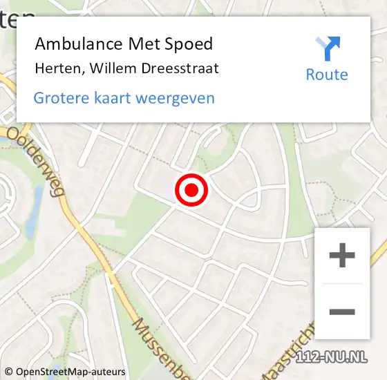 Locatie op kaart van de 112 melding: Ambulance Met Spoed Naar Herten, Willem Dreesstraat op 18 mei 2024 12:56